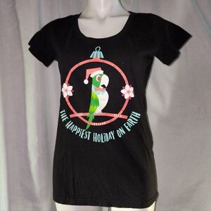 Disney Parks, Tiki Room Holiday Graphic, Black T-Shirt, Size M